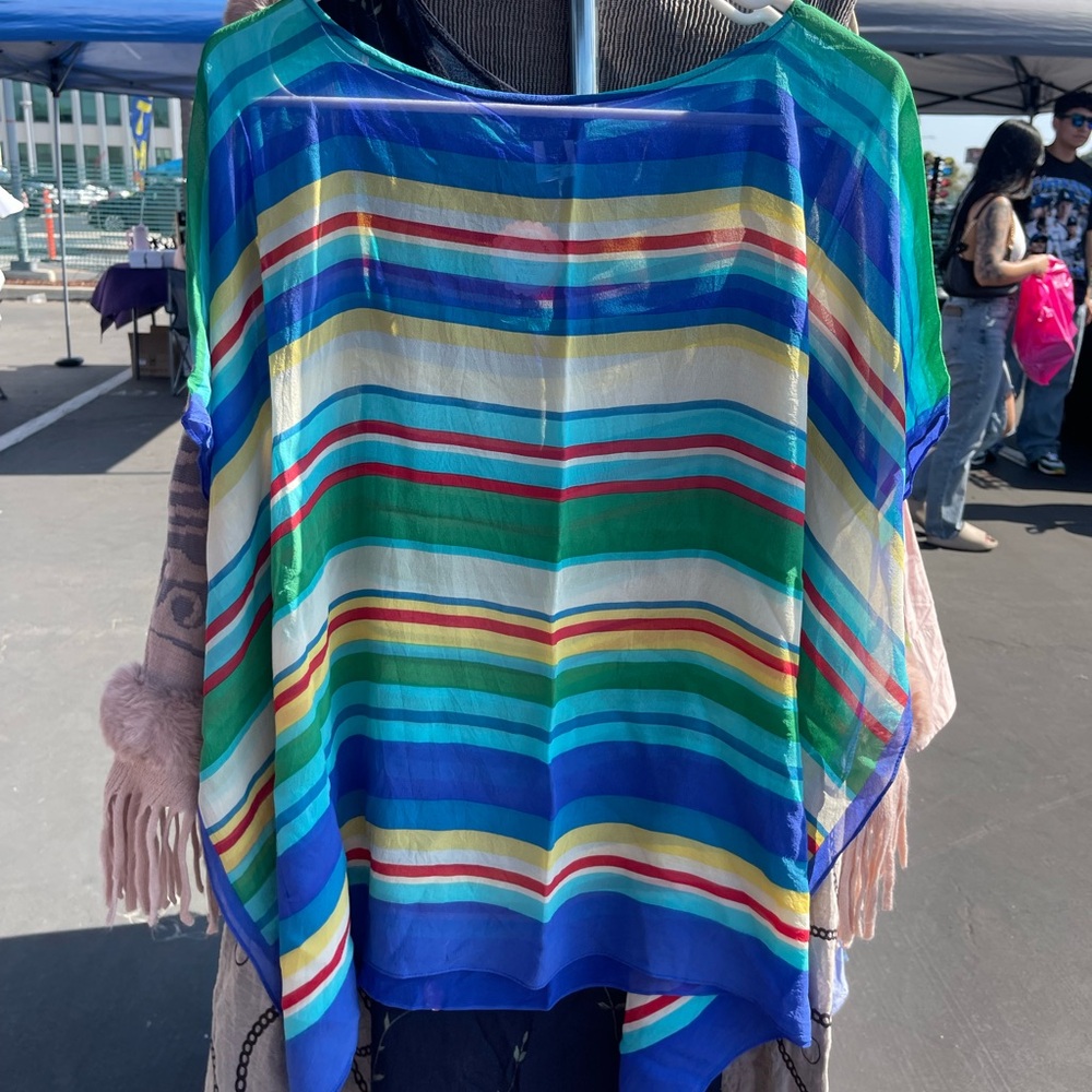 Talbots Blue Boxy Tunic Top
